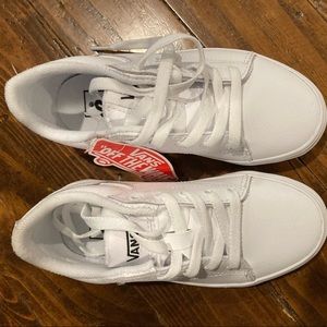 White Vans Leather Sneakers Size 13